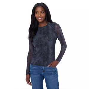 NWT Edited by Remi Bader Women's Long Sleeve Mesh Top